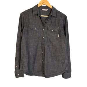 Stio Dark Chambray Button-Down Shirt Medium Women